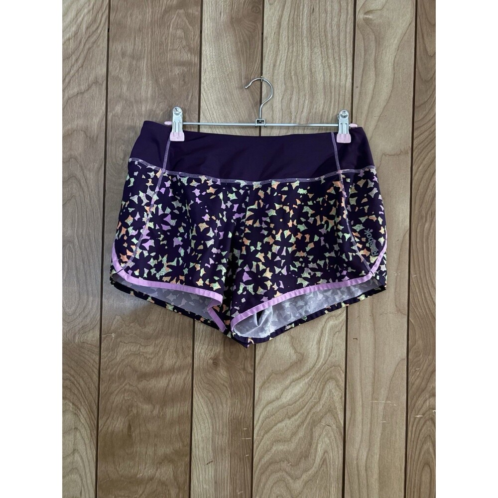 Reebok women's running‎ shorts abstract multi-color Purple design Size Small